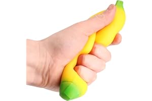 D.A.Y. REPUBLIC 16cm Squishy Super Stretchy Banana, Stress Relief Fidget Squeeze Toy for Kids, Adults with Autism Anxiety ADHD SPD Special Needs Sensory Hand Therapy Great for Finger Wrist Arthritis Physio (1 Banana)