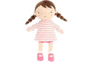 Monnëka Lola, Muñeca de Trapo de 35,5 cm | Juguete de Peluche en Algodón 100% Orgánico Ideal para bebés y niños a Partir de 0 años