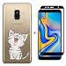 Produktbild LukeLu Kompatibel Samsung Galaxy A7 2018 Hülle Transparente Weicher Silikon Schutzhülle Ultradünn Kratzfest Anti Slip Robuste TPU Bumper Skin Cover+[Hartglas-Schutzfolie]-Miss Cat