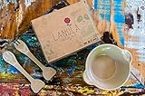 Lanula Babygeschirr | Breischale aus recycelten Reishülsen | Schadstofffrei | Ohne Plastik | Babyteller für die erste Mahlzeit | Bio Kindergeschirr & Löffel Gabel | Saugnapf - 6