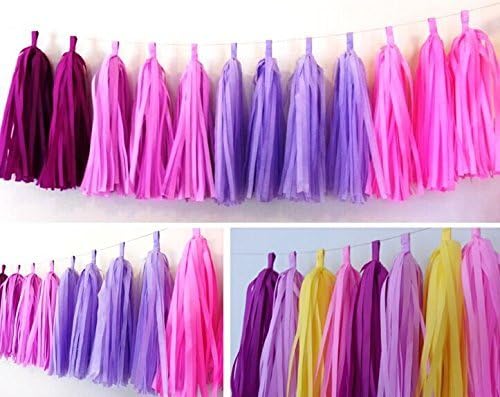 UMISSDECOR Light Purple Series Party Supplies Hanging Paper Tassle pack of 10