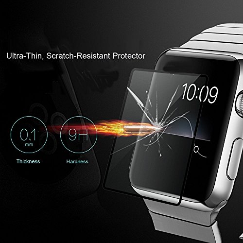 HOCO Apple Watch 38mm Schirm-Schutz-Premium-gehärtetes Glas ultradünne 0.1mm 9H HD [Full Screen Protector] für Apple-Uhr Serise 1 und Apple beobachten Nike + & Hermes & Edition Series 2 (Ghost-Serie 38mm) - 2