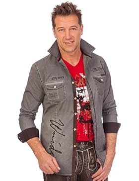 H1661 - Trachtenhemd mit langem Arm - VEIT - anthrazit