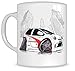 Produktbild Koolart Geschenke k2713-mg Cartoon von Renault Twingo Tuning – Karikatur weiß Renault Tasse Geschenk für Herren (Tassen,)