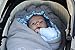 ByBoom® - Swaddling Wrap, Car Seat and Pram Blanket for Spring, Summer and Autumn/Fall, Universal for infant and child car seats eg; Maxi-Cosi, Britax, for a pushchair/stroller, buggy or baby bed, Color:Grey