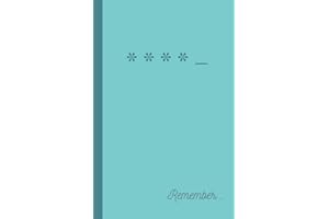 Remember...: A Discreet Internet Password Keeper Notebook With Alphabetical Listings and a Small 5 x 7.8 Size for Your Online Website Usernames and Passwords - Blue/Green Asterisk