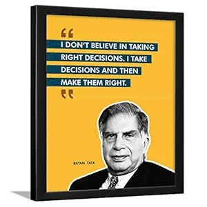 Chaka Chaundh - Ratan Tata Quote Frame - motivational quotes frames - poster with frame - Ratan Tata Quotes Gifts  Quotes wall frames - (13.5 X 10.5 Inches)