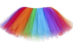 VALICLUD Vestito da Prestazione del Partito di Halloween per Le Ragazze Gonna Tutu Gonna Ragazze Arcobaleno Filato Costume - Adulti