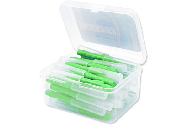 40 pièces de brosses interdentaires avec tête de fil souple, brosse à dents en plastique à pousser-tirer en forme de I, outil d’hygiène bucco-dentaire de voyage, vert, 0,8 mm
