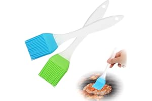 BOUMVID 2 Pièces Pinceau Cuisine, Silicone Pinceau, Cuisine en Silicone, Pinceau à Pâtisserie, Pinceaux de Barbecue, pour Cuisson, Gâteaux, Baking Cooking, Badigeonner Huile (Bleu et Vert)