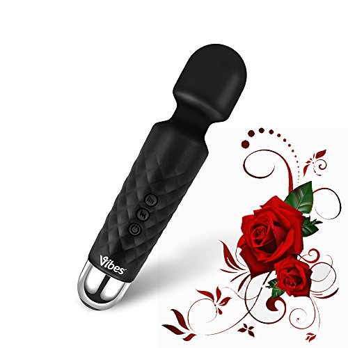 Lujoso Masajeador de Mano Inalámbrico y Silencioso Para Hombres y Mujeres Por Vibes - Utensilio Para Masaje Corporal Impermeable y Recargable - 8 Velocidades y 20 Ajustes de Vibración - Ultraligero - Dimensiones Ideales 21cm x 5cm