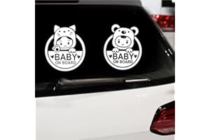 JYNXOR 2 Pcs Autocollant Bebe a Bord Voiture, Sticker Réfléchissant Baby On Board, Vinyle Amovible Pour Voiture, Signe De Décalcomanie De Sécurité Mignon, Bébé à Bord Signe Pour Voiture, Étanche