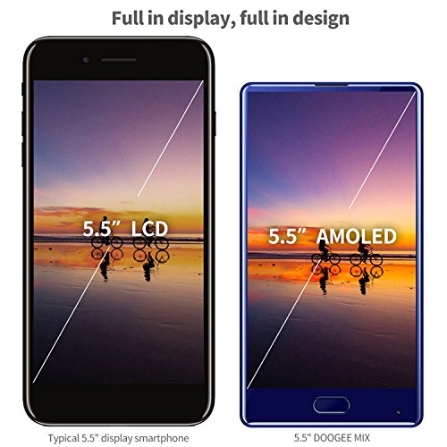 Cellulari in Offerta, DOOGEE MIX Smartphone Dual SIM - Android 7.0 MediaTek Helio P25 Octa-core Telefonia Mobile - 5.5 Pollici Bezel-less 4G Telefoni Cellulari - 6GB RAM+64GB ROM - 3380mAh 16.0MP-Blu