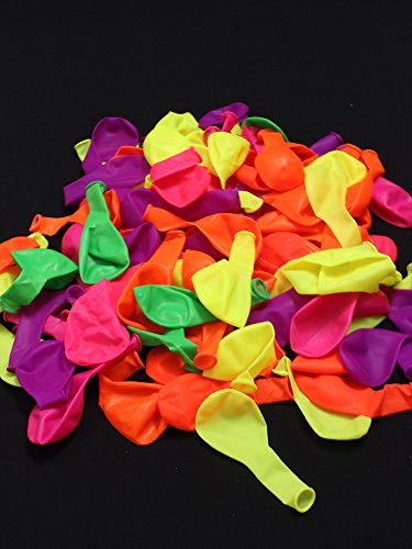 50er-Pack PSYWORK Schwarzlicht Luftballons Neon Gemischt by PSYWORK - 4