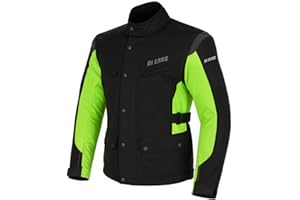 BI ESSE - Giacca moto uomo in cordura, giubbotto in Tessuto impermeabile, antipioggia, Fodera termica rimovibile, con Protezioni