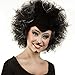 Price comparison product image Black Frizzy Wig with Cat Ears Halloween Witches Kitty Theatrical Cat Wig Hair Silicone Ear Theatre Puss Cat Cats Musical Headdress Lloyd West End Grizabella Wig Memory