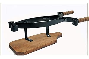 MISTERMOBY PORTAPROSCIUTTO FERMA TAGLIA PORTA PROSCIUTTO IN FERRO BATTUTO CON BASE IN LEGNO