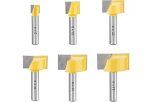 ANESTY Nutfräser HM Set 6-tlg. Ø 8 mm Schaft Bodenreinigung Fräser 10/15/22/25/30/32mm Nutenfräser Holzfräser Planfräser-- Hartmetall Grundschneide