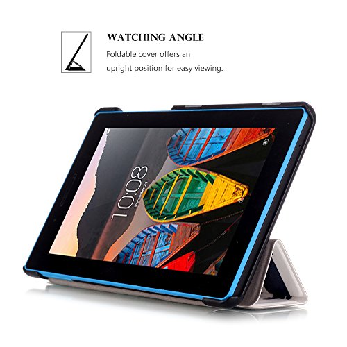 Lenovo TAB3 7 Essential Hülle – Ultra Dünn und Leicht PU Leder Schutzhülle mit Standfunktion für Lenovo TAB3 7 Essential (Lenovo TB3-710F) 7,0 Zoll Tablet 2016 Release, Mund Monster - 7