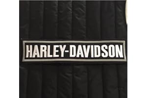 Suma Shop Toppa Termoadesiva Harley Davidson 35.5 x 8.5 cm.Motorcycles – Toppa Ricamata per Motociclisti -Replica- (Nero)