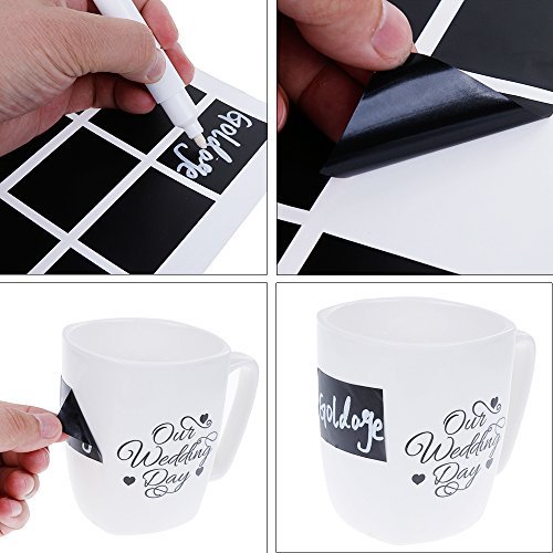 Goldge 108pc Tafel Sticker Kitchen labels Plus Kreidemarker ,Wiederverwendet Küchen Label Tafel aufkleber Zum Beschriften für Gewürzgläser Chalkboard - 5