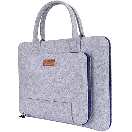 Ropch 17,3 Zoll Notebooktasche Filz Laptop Tasche 17 Zoll Hülle Sleeve Schutzhülle für Acer / Asus / Dell / HP / Lenovo - Grau & Blau