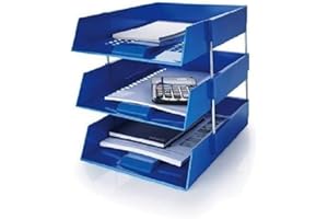 Evrite A4 lettertray with risers Blue letter tray - pack of 3 trays + 2 riser sets