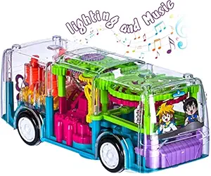 Famous Quality Big Size Transparent Bus Concept Musical and 3D Lights Kids Transparent Car, Toy for 2-5 Year Kids Baby Toy