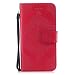 Produktbild The Grafu® iPhone X/iPhone XS Hülle, Stoßfest Klapphülle Leder Tasche mit Magnetverschluss, Kartenfach, Geprägte Schutzhülle für Apple iPhone X/iPhone XS, Rot
