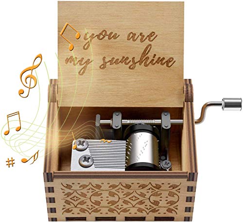 JinYuFeng You Are My Sunshine | Cajas de música de Madera | Caja Musical de Madera Vintage grabada con láser Regalos para cumpleaños/Navidad/día de San Valentín