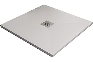 OLIMPO DOCCE Piatto doccia bianco in marmoresina con griglia inox e piletta STAR PLUS - 80x80