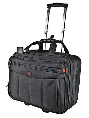Preisvergleich Produktbild Business Trolley Laptop Tasche Pilotenkoffer Boardcase RAUMWUNDER Notebook Trolleytasche Bürotasche mit Laptopfach 17 Zoll Koffer Rollen Bord Gepäck