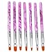 TRIXES 7pc UV Gel Acrylic Nail Art Tips Builder Brush Pen Design Rounded Edge