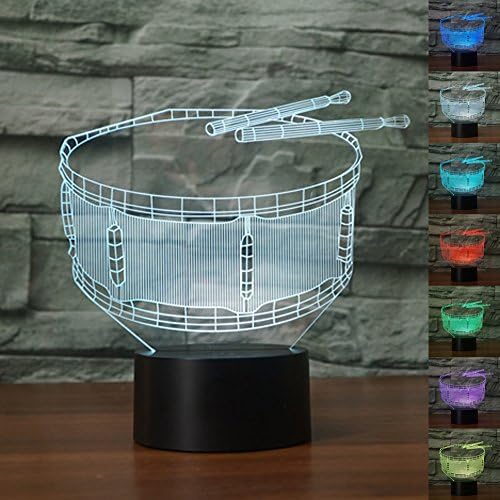 Bedoo Magic Drum Lamp 3D Illusion 7 Colours Touch Switch USB Insert LED Light Birthday Present and Party Decoration