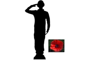 BundleZ-4-FanZ by Starstills Fan Pack - Saluting Wartime Soldier Silhouette Lifesize Cardboard Cutout / Standup with 20cm x 25cm Star Photo