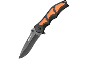 TONIFE Monarch Schmetterling Taschenmesser Klappmesser mit 7Cr17MoV Stahl TPR+PP Griff und Taschenclip für Outdoor Camping Messer