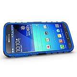 Galaxy S6 Hülle,Pegoo Schutzhülle Dual Layer Hybrid Harte Rüstung Handyhülle Drop Resistance Handys Schutz Hülle mit Anti-Kratz Stoßfest Schutzhülle mit Ständer Case Hülle Cover fall Schale für Samsung Galaxy S6 (Blau) - 3