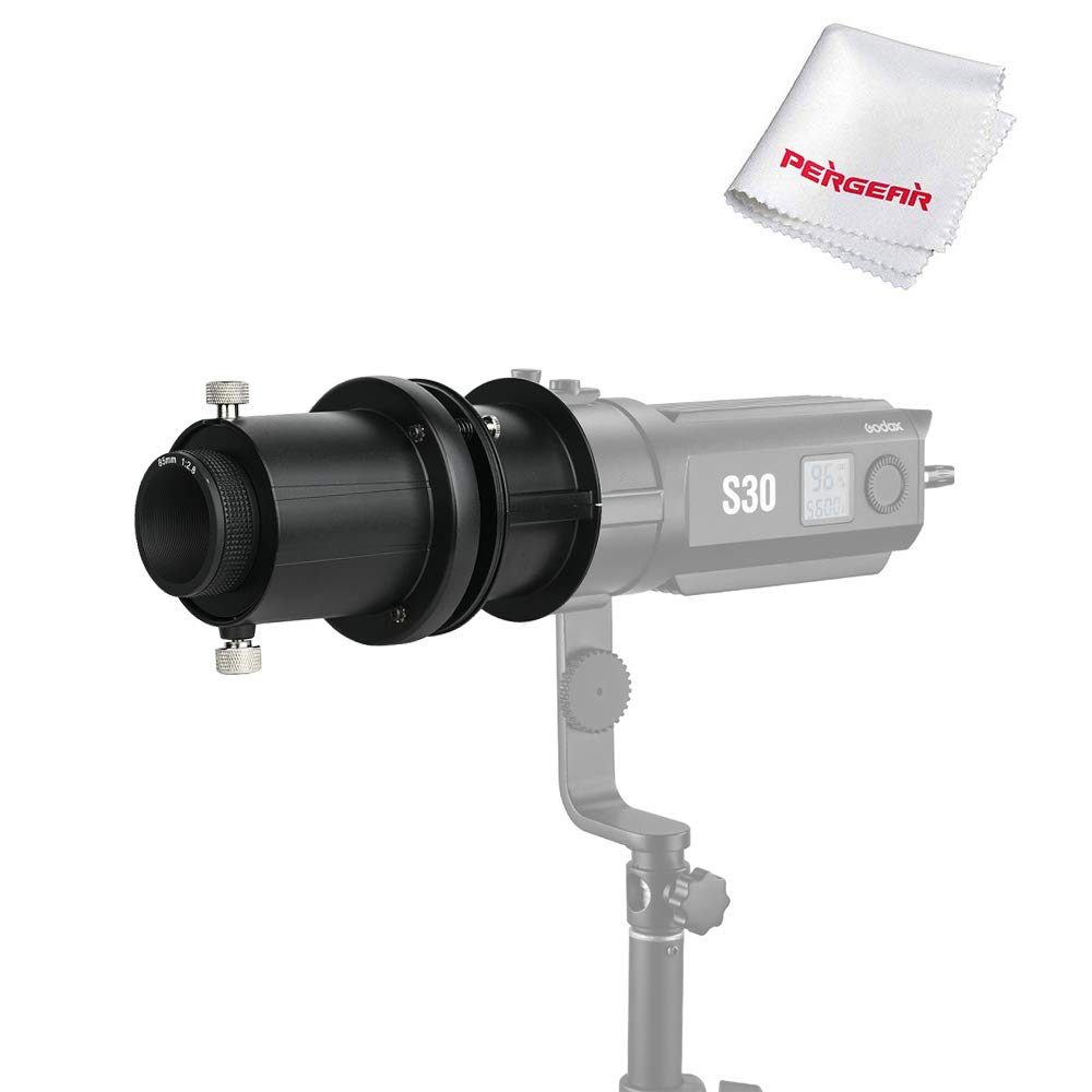 Godox SA-P Projection Attachment with a SA-01 85MM Lens, for Godox S30 Focusing LED Video Light, W/Pergear Cloth