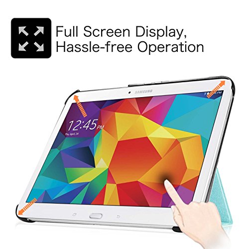 Fintie Samsung Galaxy Tab 4 10.1 Hülle Case – Ultra Schlank Superleicht Ständer Smart Shell Cover Schutzhülle Etui Tasche mit Auto Schlaf / Wach Funktion für Samsung Galaxy Tab 4 10.1 SM-T530 SM-T535 (nicht geeignet für Samsung Galaxy Tab 3 10.1), Blau - 8