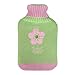 Green Knitted Hot Water Bottle With Applique Flower