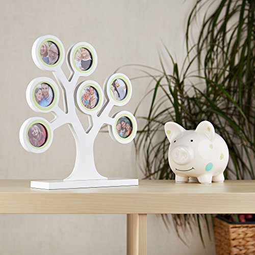 Family tree photo frame – Holz Familienstammbaum, hochwertiger Foto und Generationen- Stammbaum aus Holz für 7 Fotos mit Glasscheiben - 3