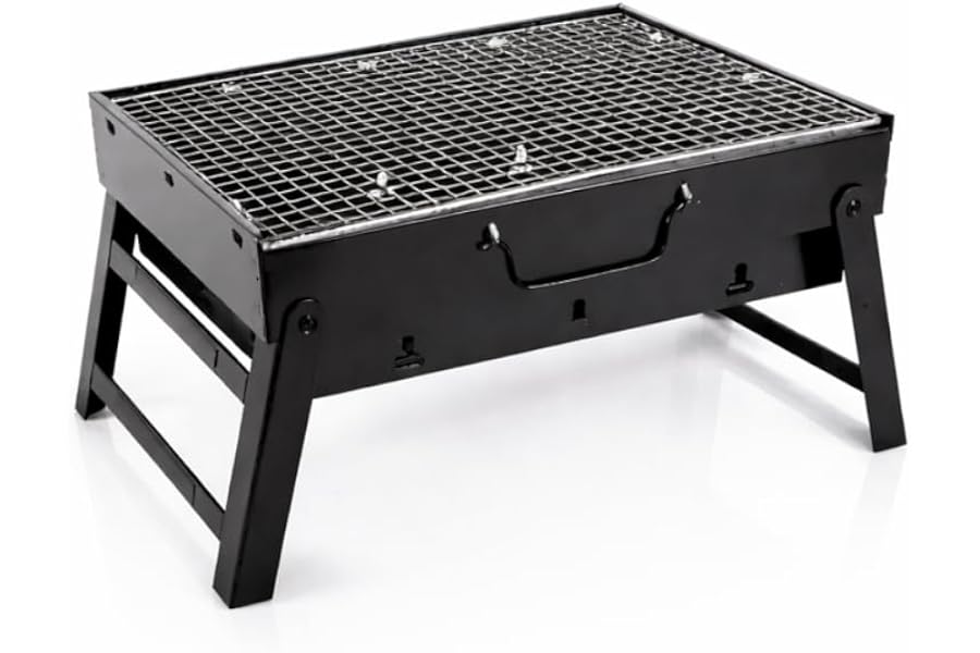 Foldable Charcoal Barbecue Grill, Portable, Aluminium, for Camping and Picnics