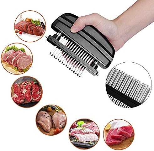 Stainless Steel Professional Meat Tenderizer Needle - With 48 Ultra Sharp Needle Stainless Steel Blades,makes All Meats So Tender And Gentle With No Effort,Rich In Taste, Juicy Is More Full