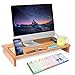 HOMFA Bambus Bildschirmständer Monitorständer Schreibtischaufsatz Bildschirmerhöher als Desktop Organizer Ständer mit Zusätzlicher Stauraum 60*30*8.5cm
