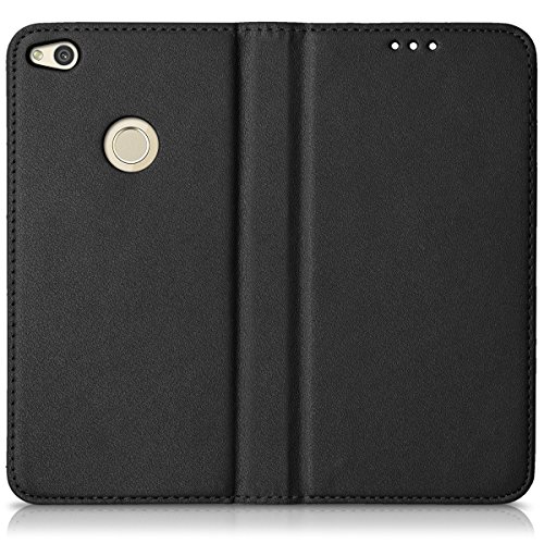 kwmobile Funda para Huawei P8 Lite  2017  - Carcasa para m  vil de  Cuero sint  tico  - Case  Plegable  en  Negro 