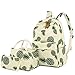 Produktbild KaixinRoom Girls Schultasche Ananas Print Rucksack Schultertasche Geldbörse (Beige)
