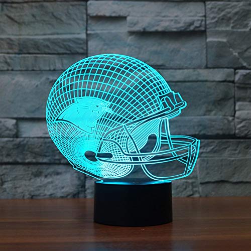 Preisvergleich Produktbild Hauptbeleuchtung-Fußball-Hut Carolina Panthers 3D beleuchtet bunte Note geführte Lichter