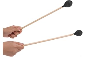 Jeanoko Wood Mallets Percussion Sticks Percussion Mallets,Marimba Mallets Wood Handle Yarn Head Medium Hard Mallet,Professional For Percussion Instruments(Black)