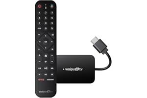 waipu.tv Stick (2. Generation) | Inkl. Fernbedienung mit Beleuchtung | Fernsehen über WLAN | LAN | HDMI | 4K | HDR10+ | Dolby Atmos | Voucher für 3 Monate 300 TV-Sender & 40.000 Filme & Serien