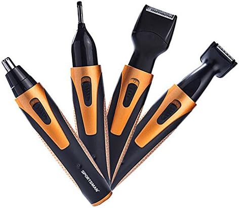 Saking Nose Hair Trimmer,4 In1 Facial Hair Removal for Men Professional Rechargable Hair Trimmer Stainless Steel Waterproof Ear Beard Eyebrows Sideburns Hair Removal Electric Shaver Sets